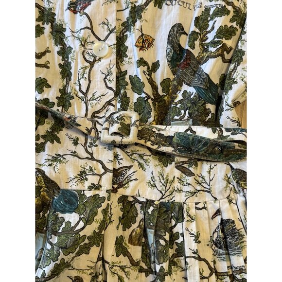No Brand Short Sleeve Utility Dress Colorful Bird Pattern Women Sz Measured Read - Picture 7 of 16